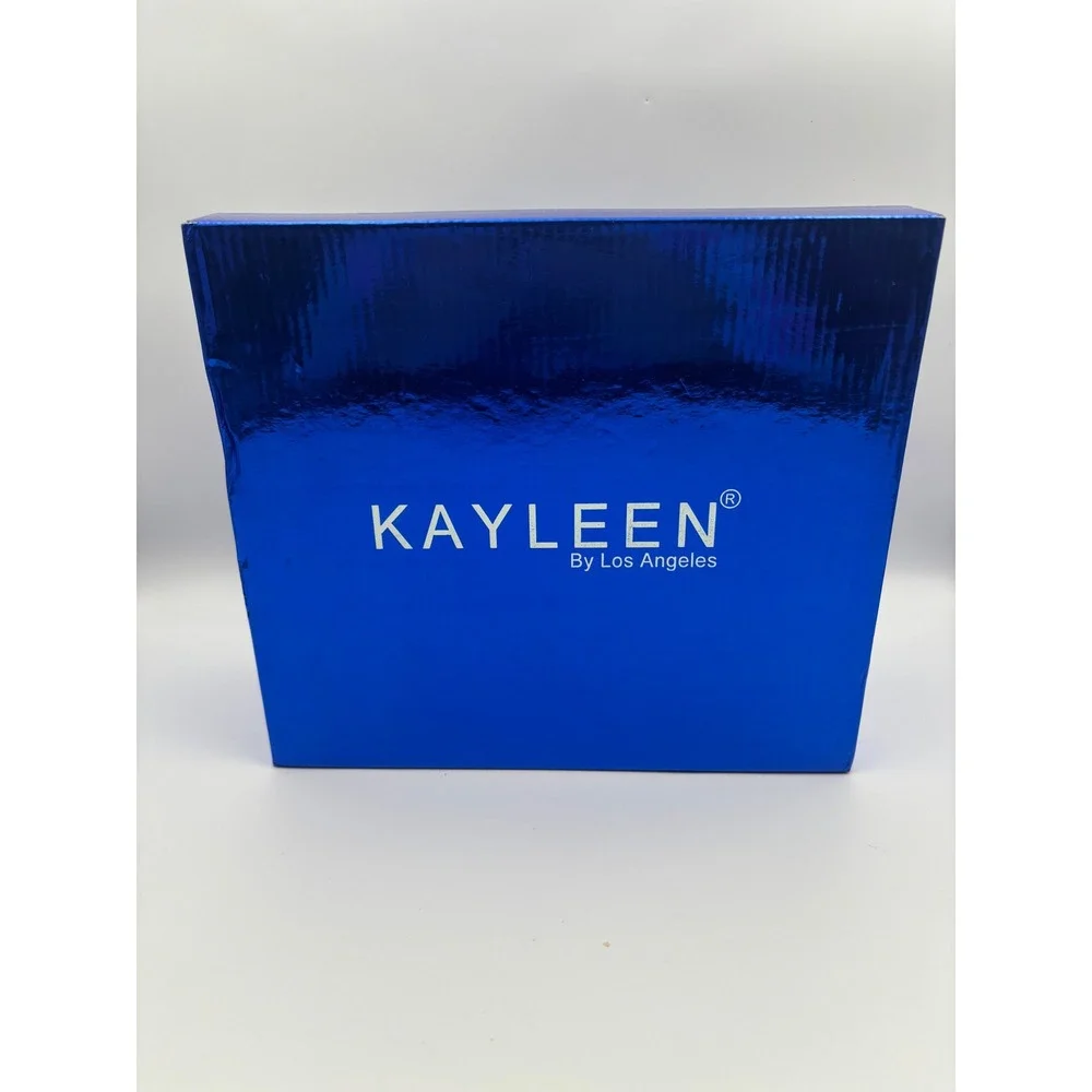 Kayleen by‎ Los Angeles Amalea-1 Light Blue Patent Platform Ankle Strap Heels 6